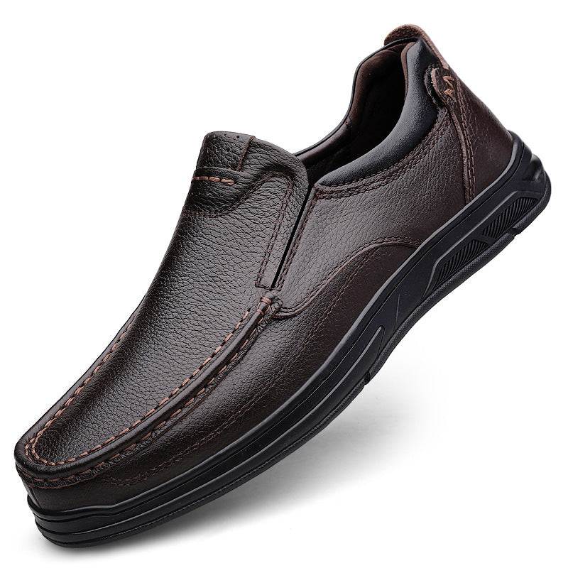 Chaussures homme en cuir de vachette pleine fleur, confort