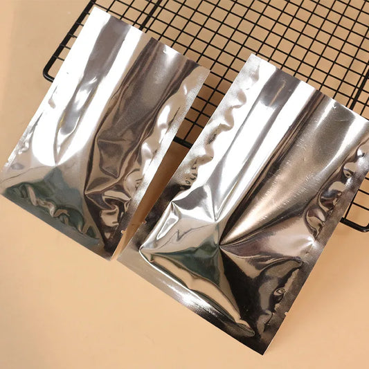 100 Sachets Plats en Feuille d'Aluminium, Thermosoudables, Qualité Alimentaire, pour Stockage, Emballage de Snacks, Organiseurs de Cuisine