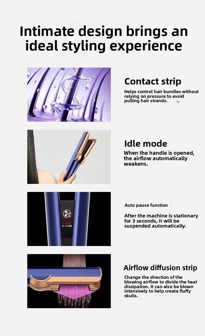 2in1 Professional Hair Straightener Curling Hair Dryer 110000 RPM Dry Air Anion Portable Wet & Dry Straightener HT01 For Dysons