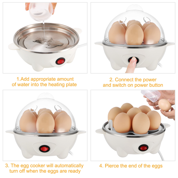 Electric Egg Cooker, 7 Egg Capacity, Auto Shut-Off