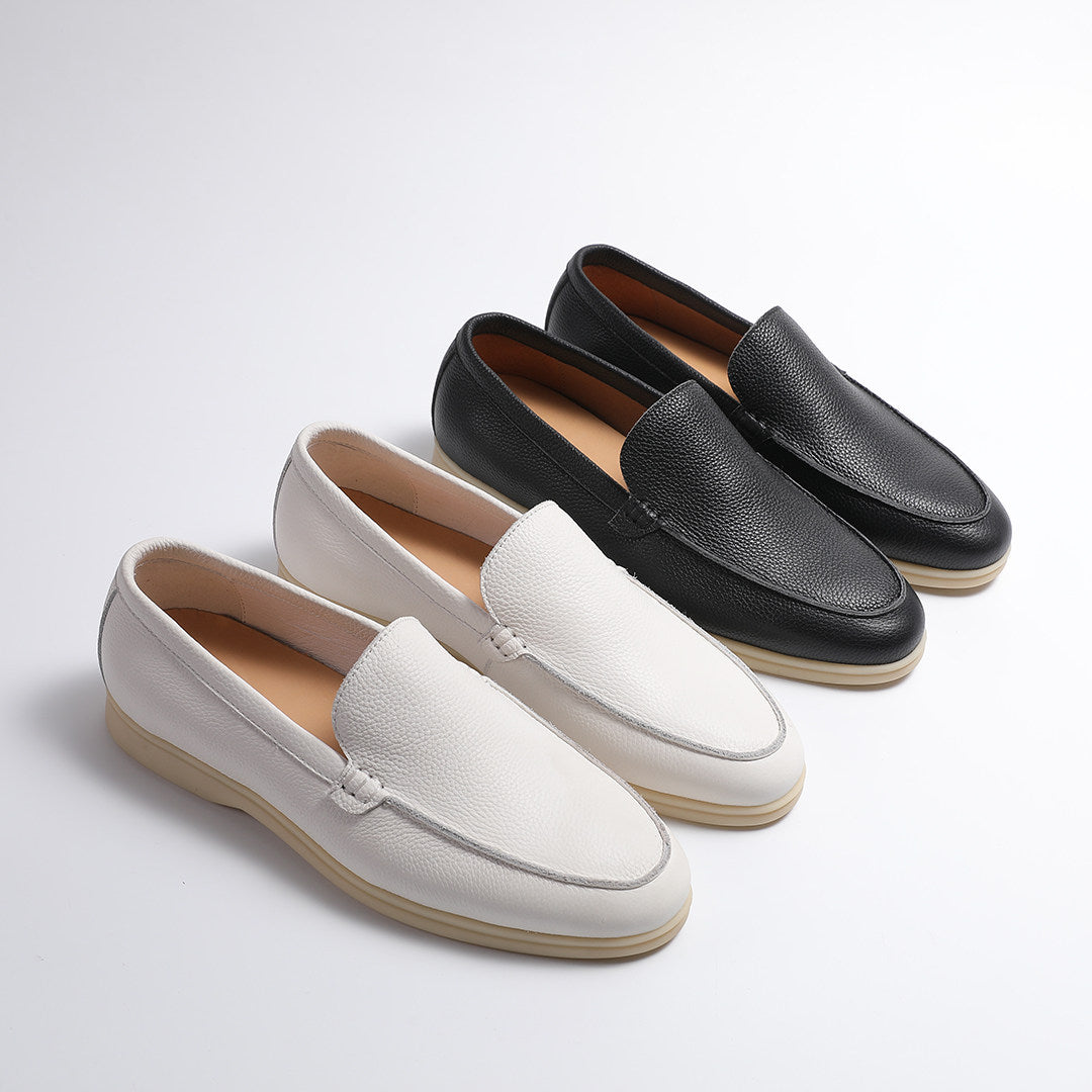 Chaussures homme en cuir véritable grainé façon litchi