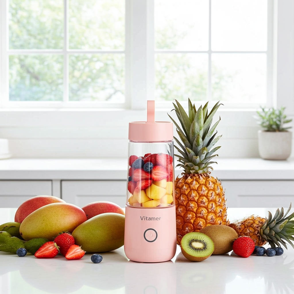 Tragbarer Mixer USB 350ml Smoothie Saft Wiederaufladbar — Küche