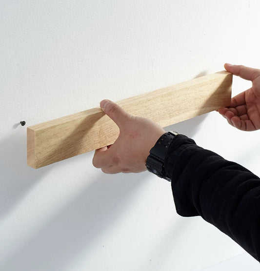 Porte-couteaux magnétique en bois massif à fixation murale