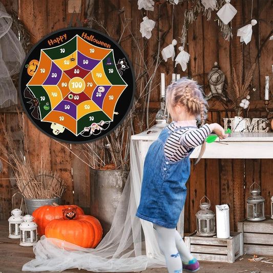 Cible fléchettes Velcro Halloween 66 cm, jeu pliable