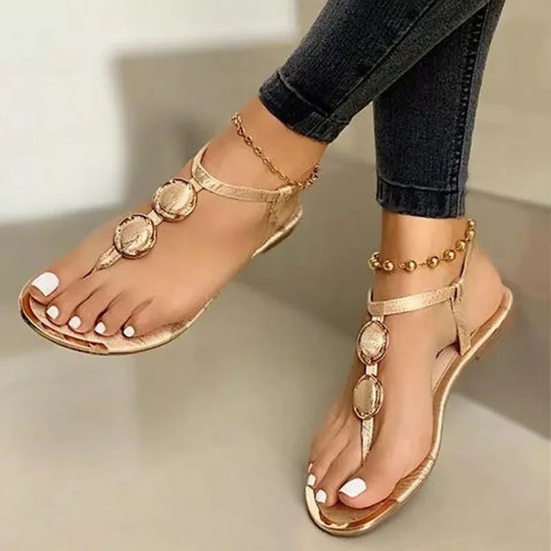 Sandales plates femme, style plage été