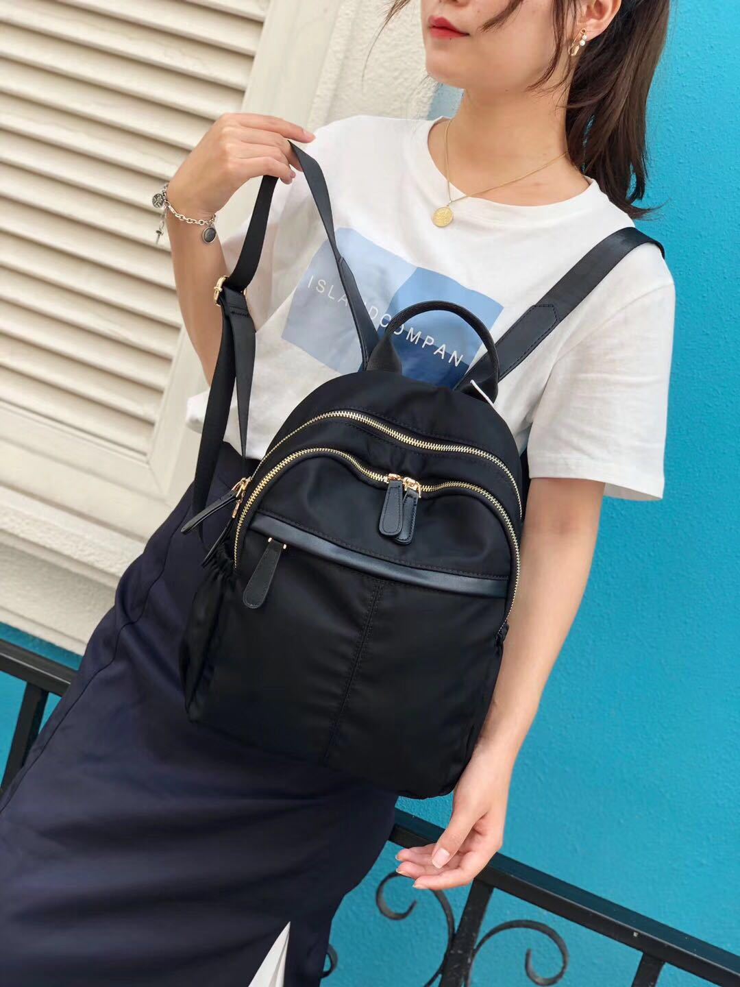 Backpack Women's 2023 New Casual All-match Oxford Cloth Backpack Foreign Trade Supply Female Student Schoolbag Travel Bag