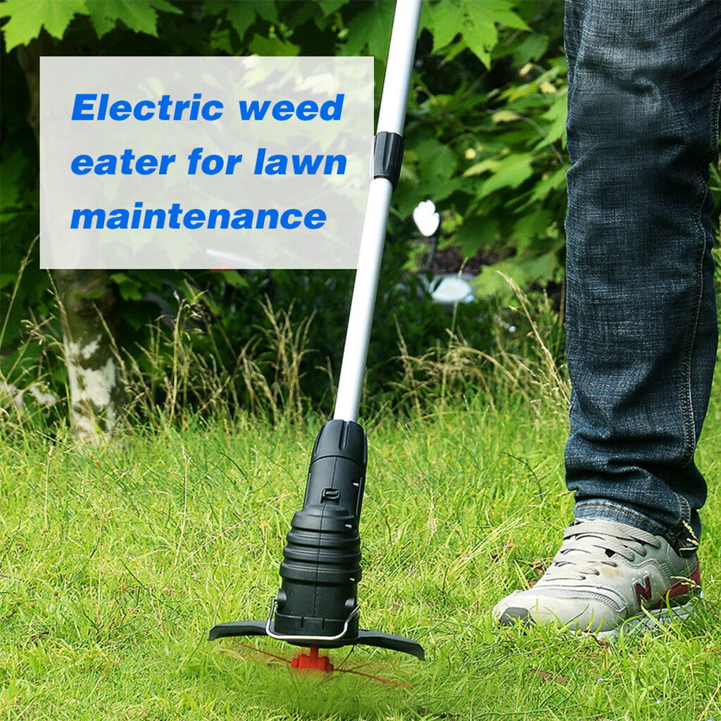Electric cordless grass trimmer, batteries and charger included