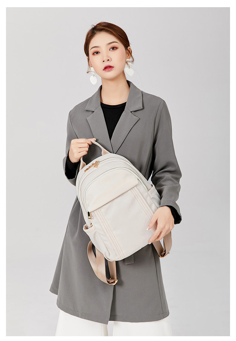 Backpack Women's 2023 New Casual All-match Oxford Cloth Backpack Foreign Trade Supply Female Student Schoolbag Travel Bag