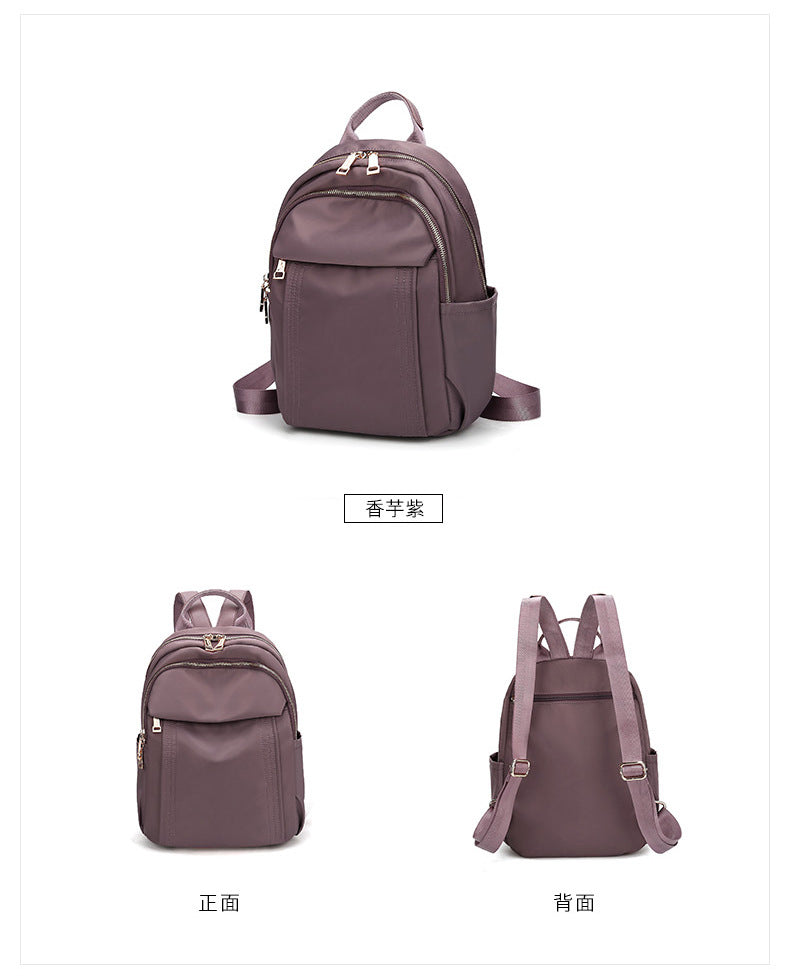 Backpack Women's 2023 New Casual All-match Oxford Cloth Backpack Foreign Trade Supply Female Student Schoolbag Travel Bag