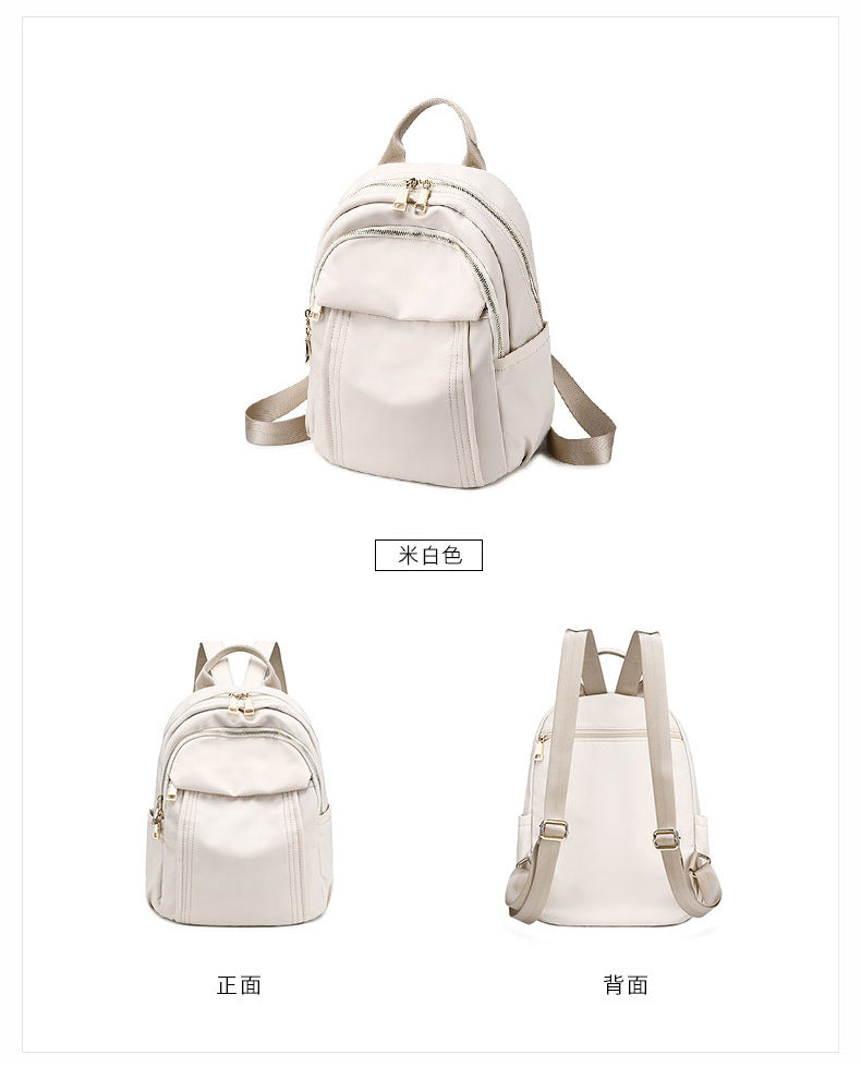 Backpack Women's 2023 New Casual All-match Oxford Cloth Backpack Foreign Trade Supply Female Student Schoolbag Travel Bag