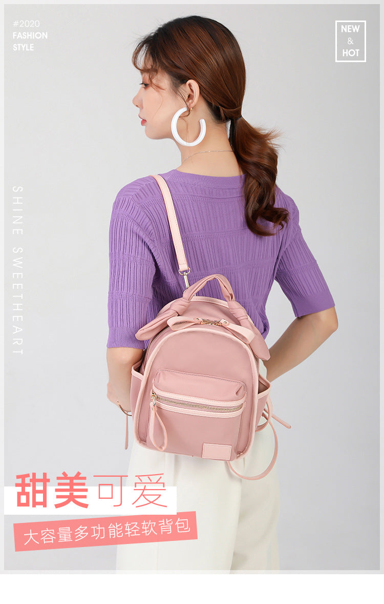 Backpack Women's 2023 New Casual All-match Oxford Cloth Backpack Foreign Trade Supply Female Student Schoolbag Travel Bag