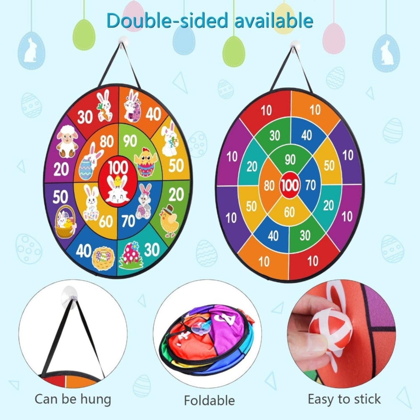 Cible fléchettes Velcro 66 cm animaux, jeu de fête
