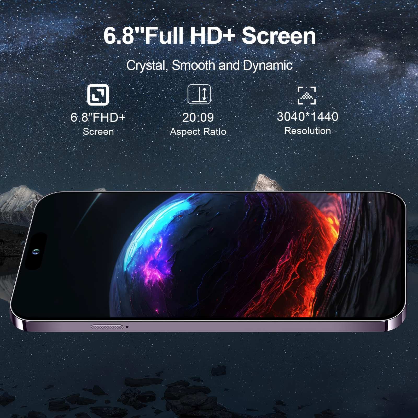 Smartphone débloqué A15 5G 8/256 Go, batterie 6800 mAh