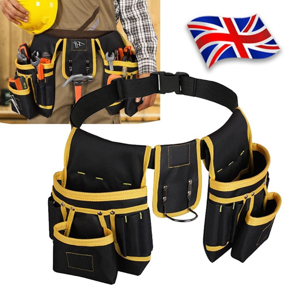 Ceinture porte-outils 26 poches, réglable et amovible