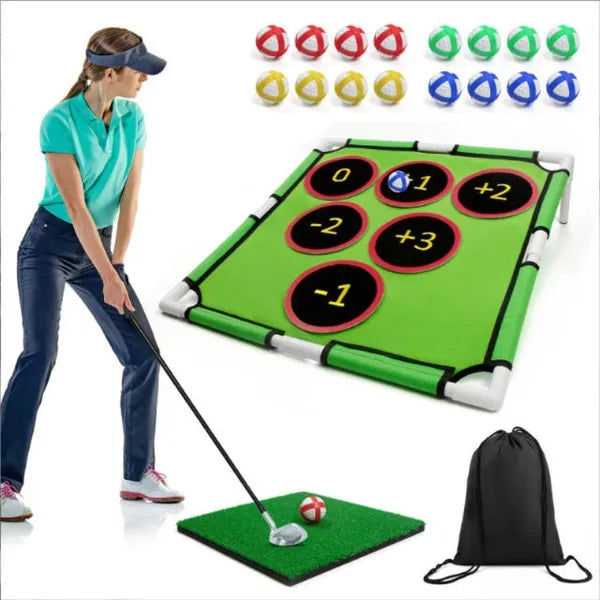 Tapis de golf chipping avec cible et tableau de score