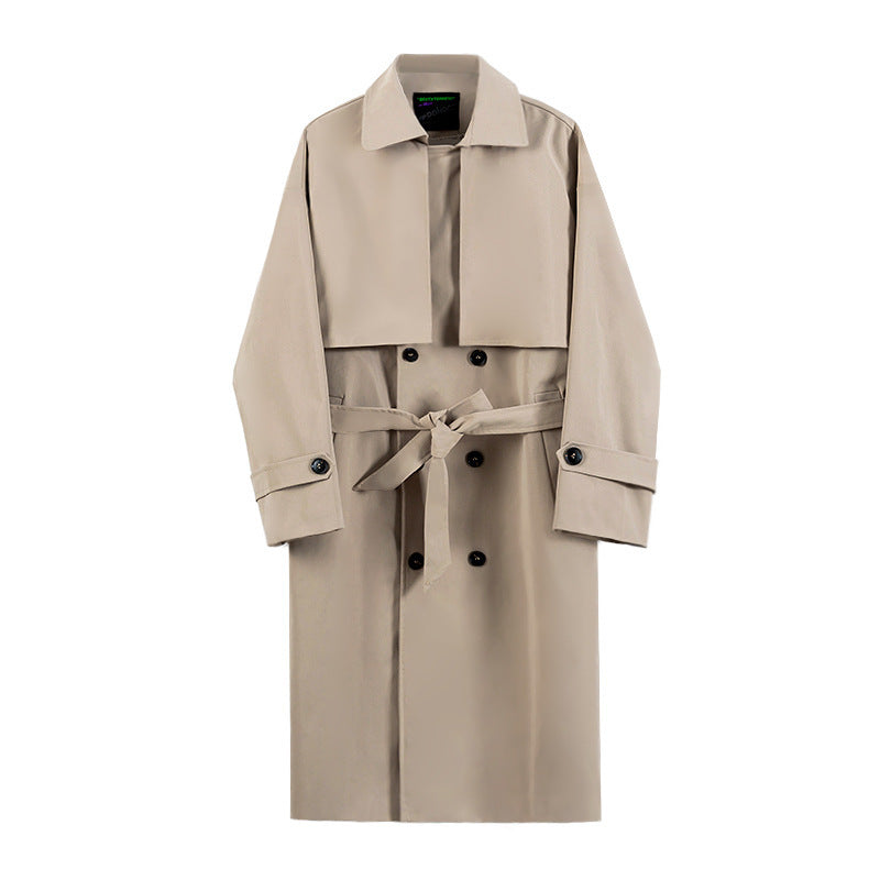 Manteau homme long à double boutonnage, coupe ample et chaude