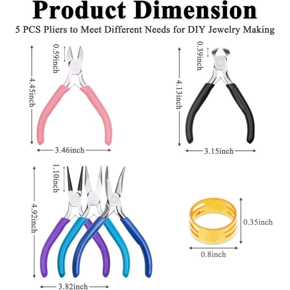 Coffret de 5 pinces multicolores pour bricolage et réparations