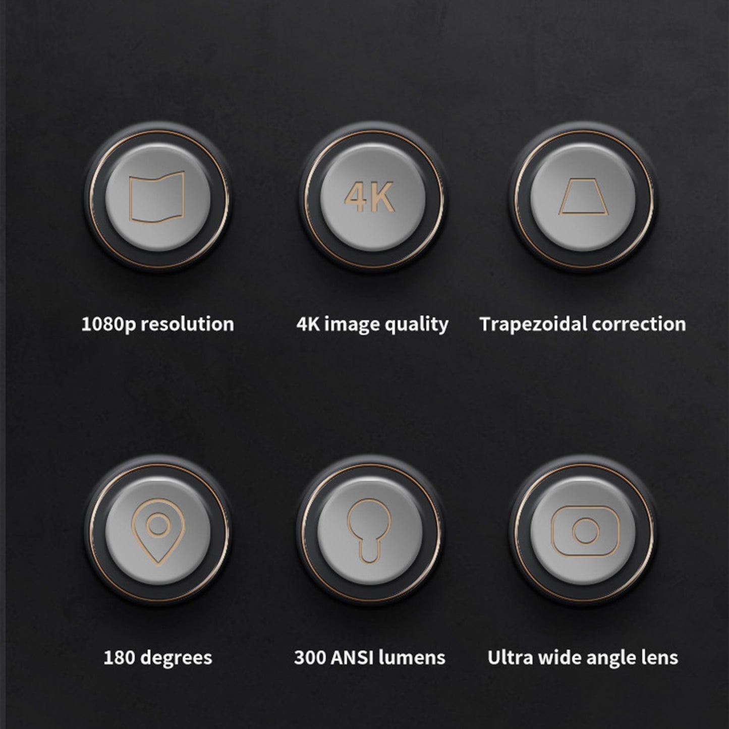 Mini vidéoprojecteur HD portable, rotatif 360°