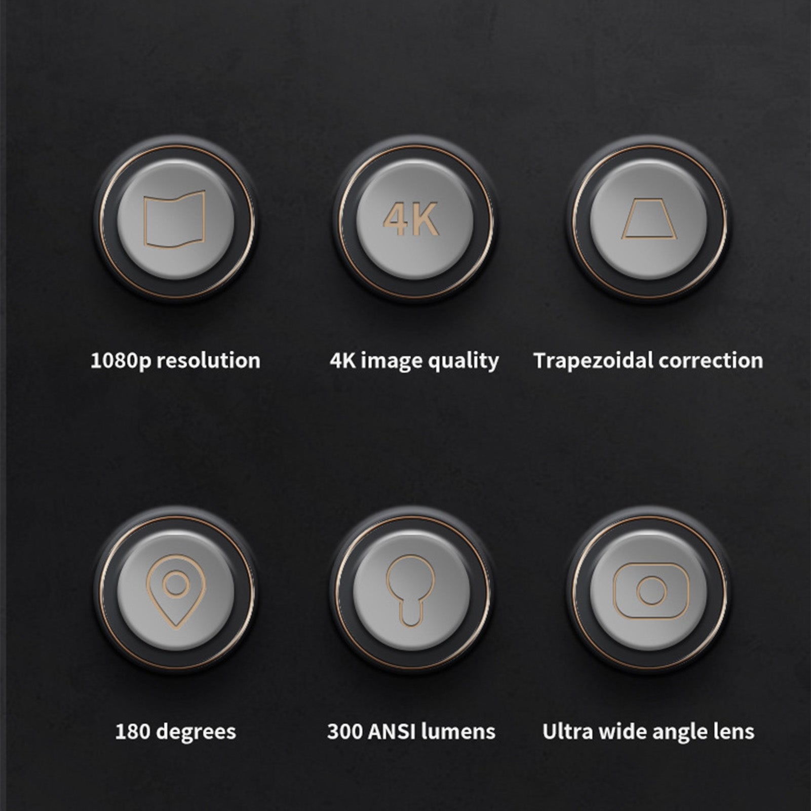 Mini vidéoprojecteur HD portable, rotatif 360°