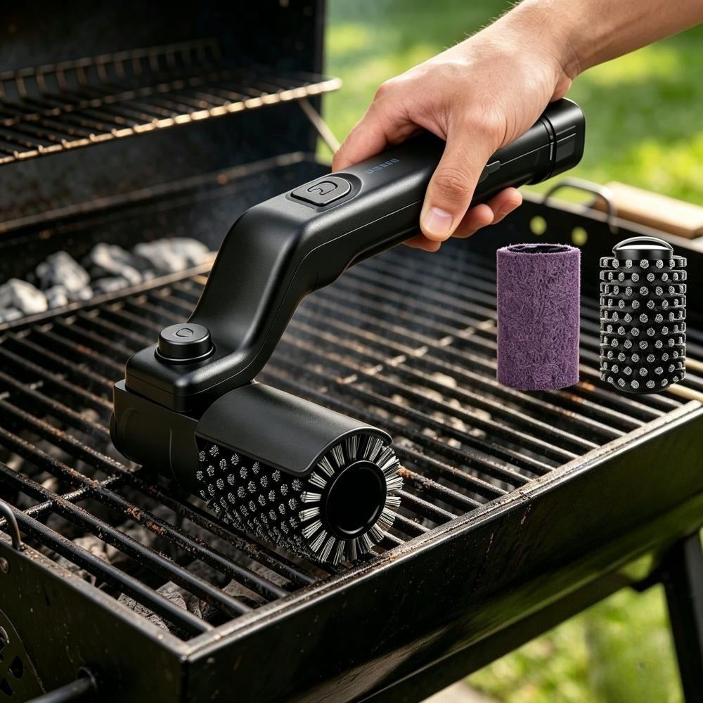 Brosse de nettoyage pour barbecue et grill, poils en acier inoxydable
