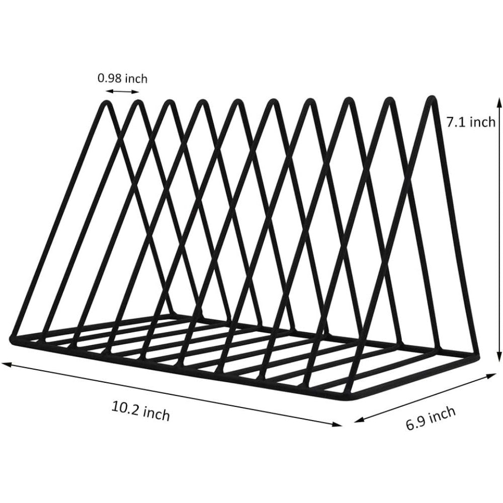 Lot de 2 porte-revues triangulaires 9 compartiments, noir