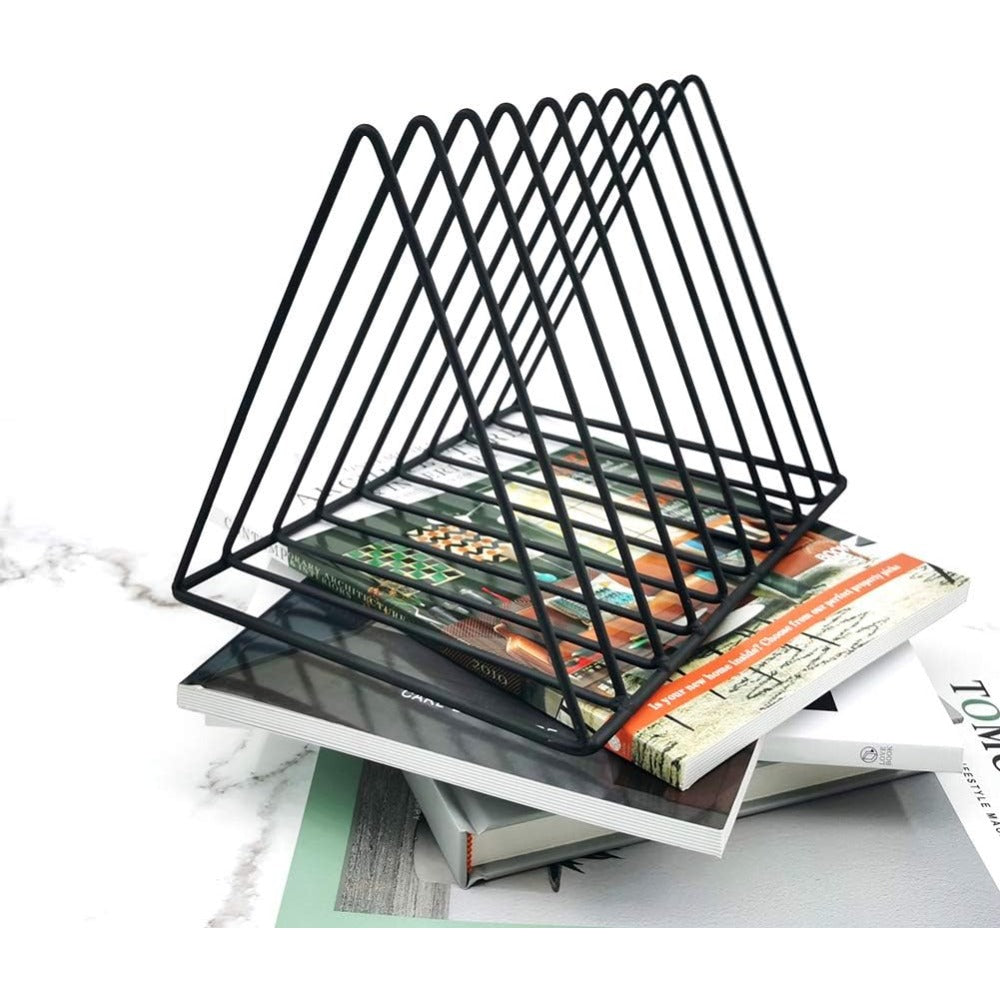 Lot de 2 porte-revues triangulaires 9 compartiments, noir