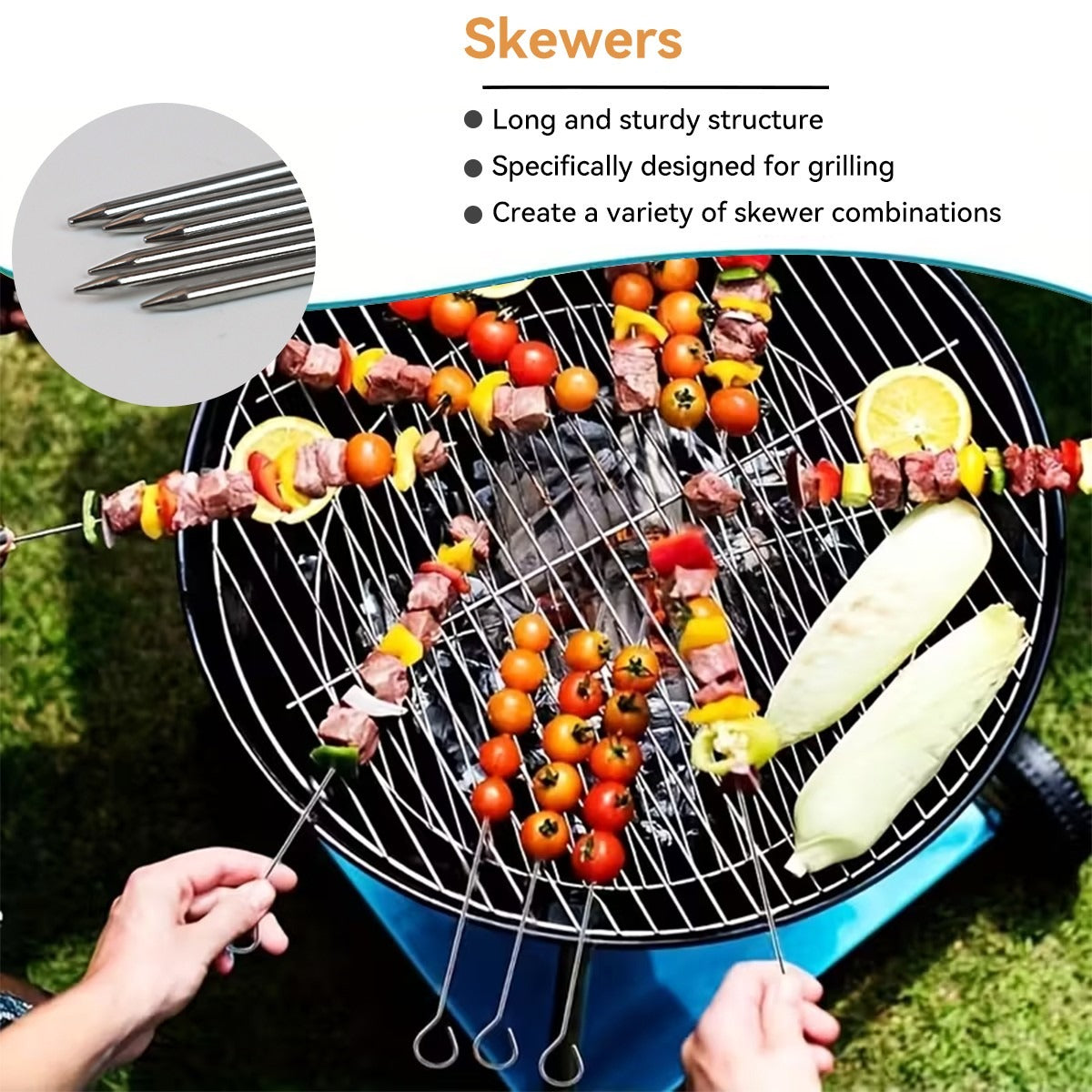 Kit de 14 accessoires barbecue en acier inoxydable