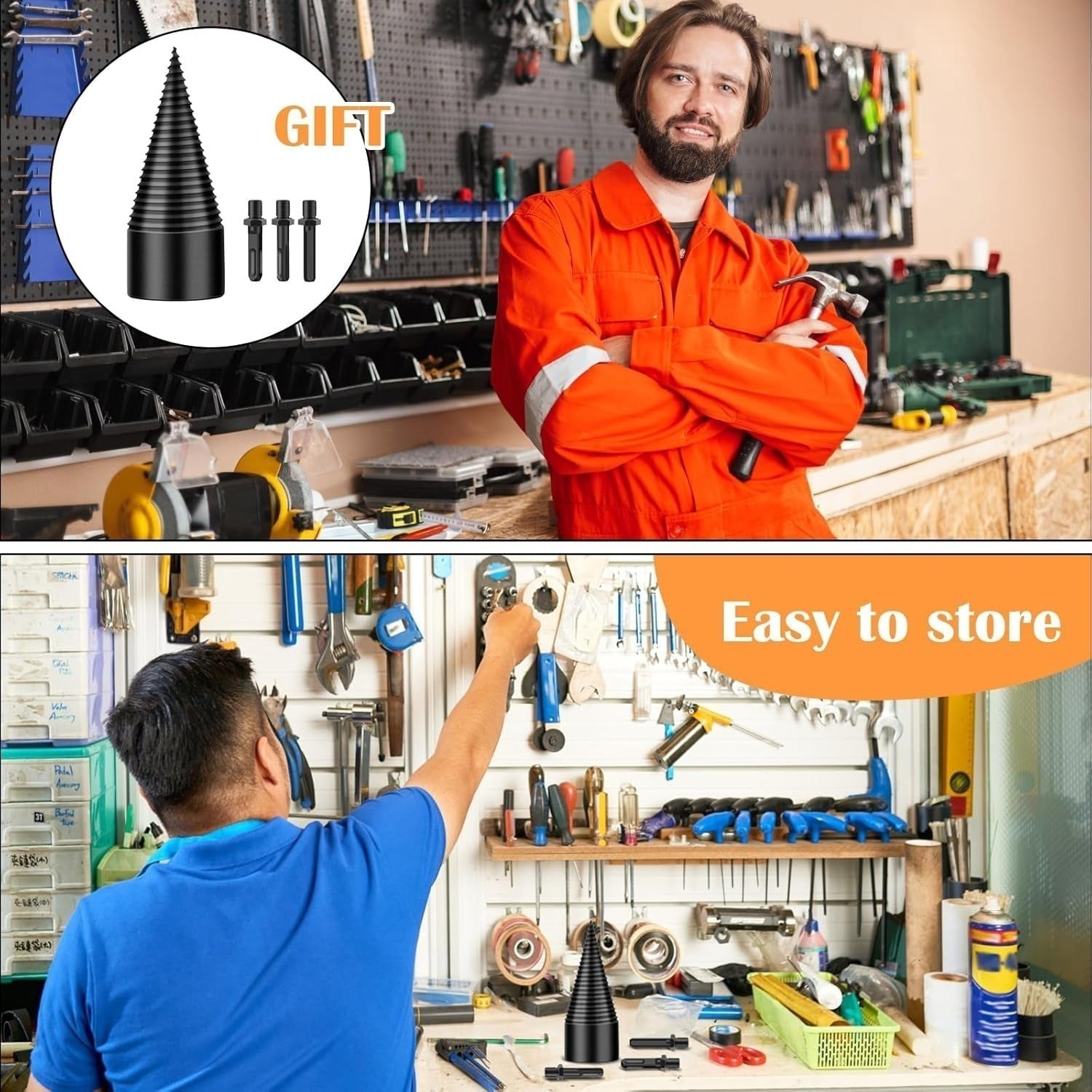 Kit fendeur de bois 32 mm avec 3 mèches et boîte de rangement