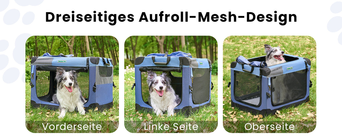 Folding dog transport cage, grey, 66 x 48 x 48 cm