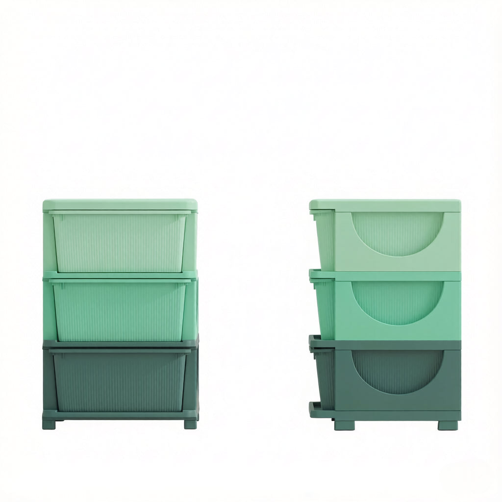 Tour de rangement 3 tiroirs pour jouets, hauteur enfant