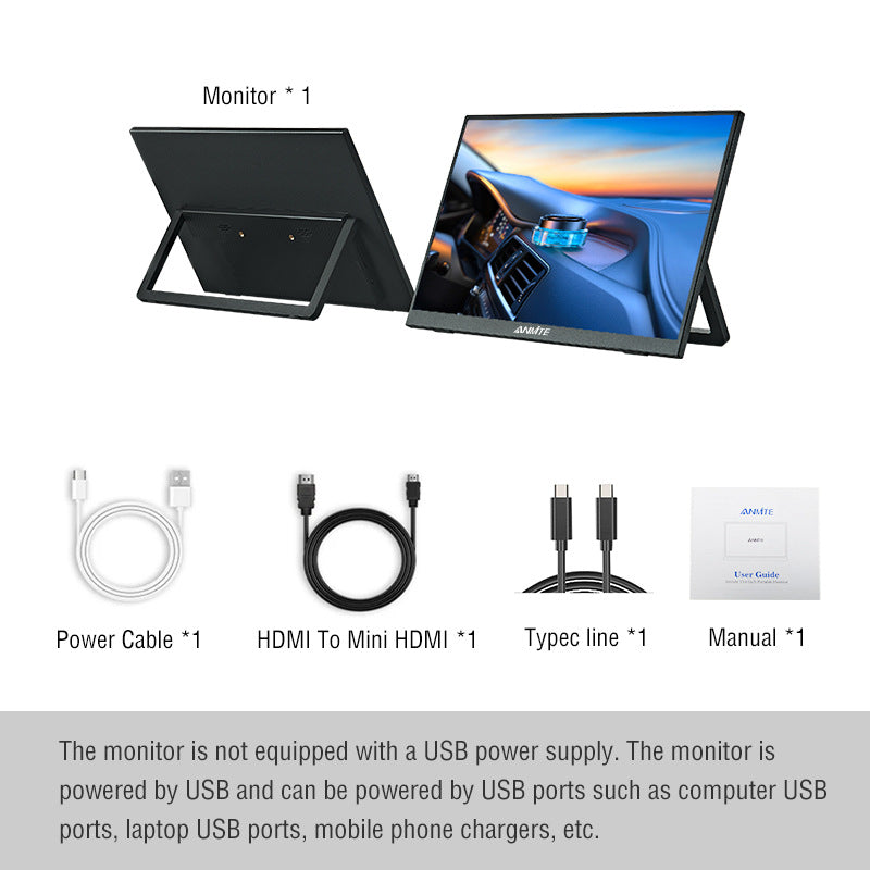 Écran portable tactile 15,6 pouces avec support
