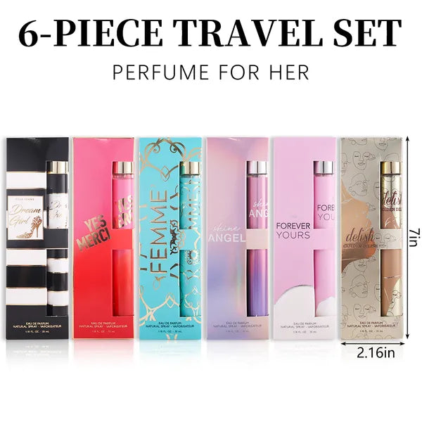 Coffret voyage 6 parfums femme - fragrances longue tenue
