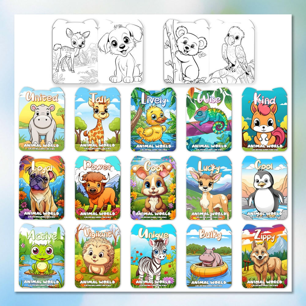 Coffret de 15 livres illustrés d'animaux pour l'éveil des enfants