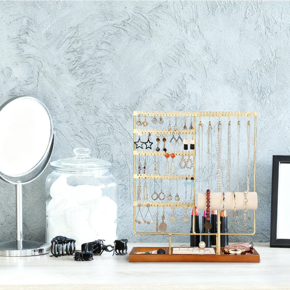 Organisateur à bijoux 5 niveaux, 108 trous à boucles d'oreilles