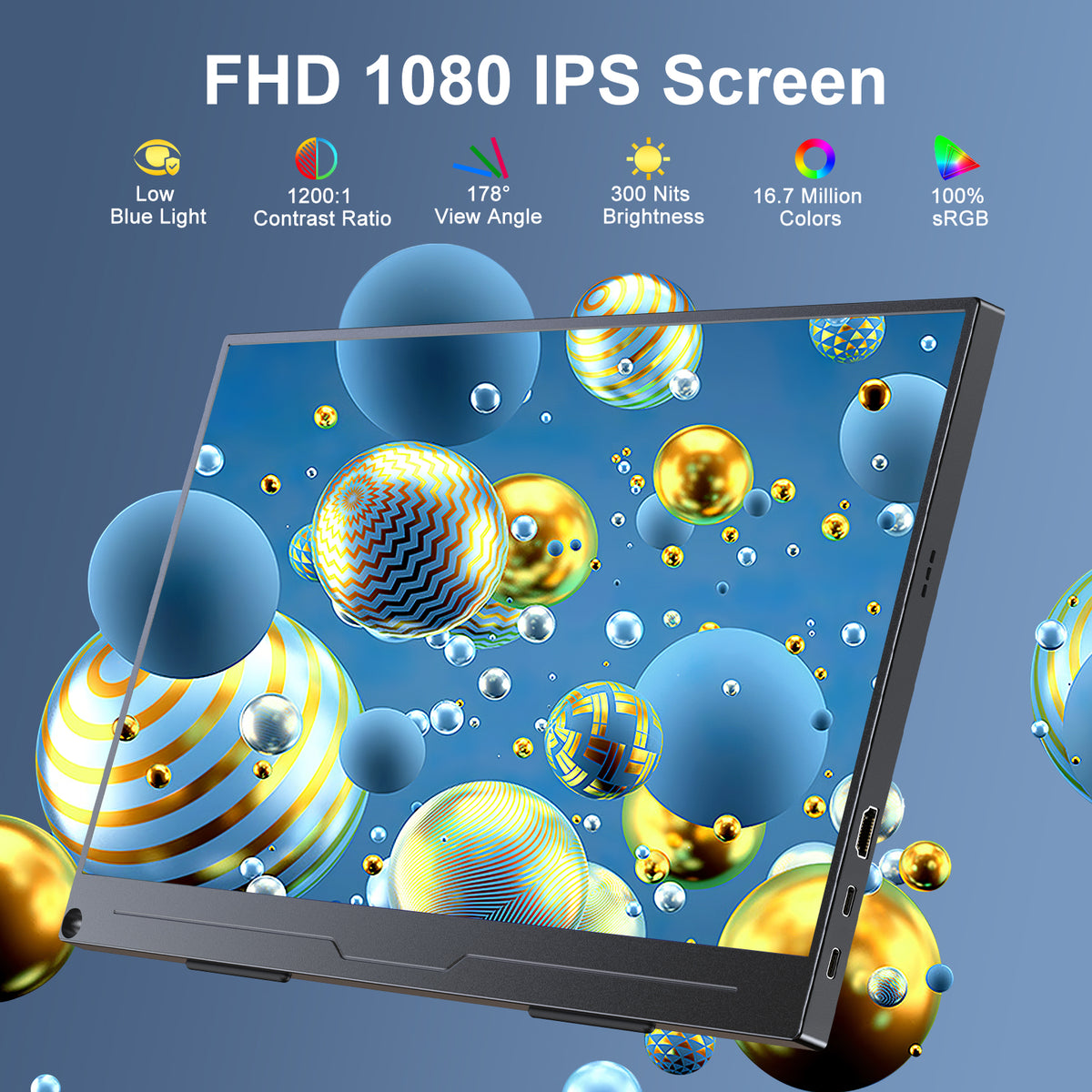 Écran portable 15,6 pouces Full HD IPS HDR polyvalent