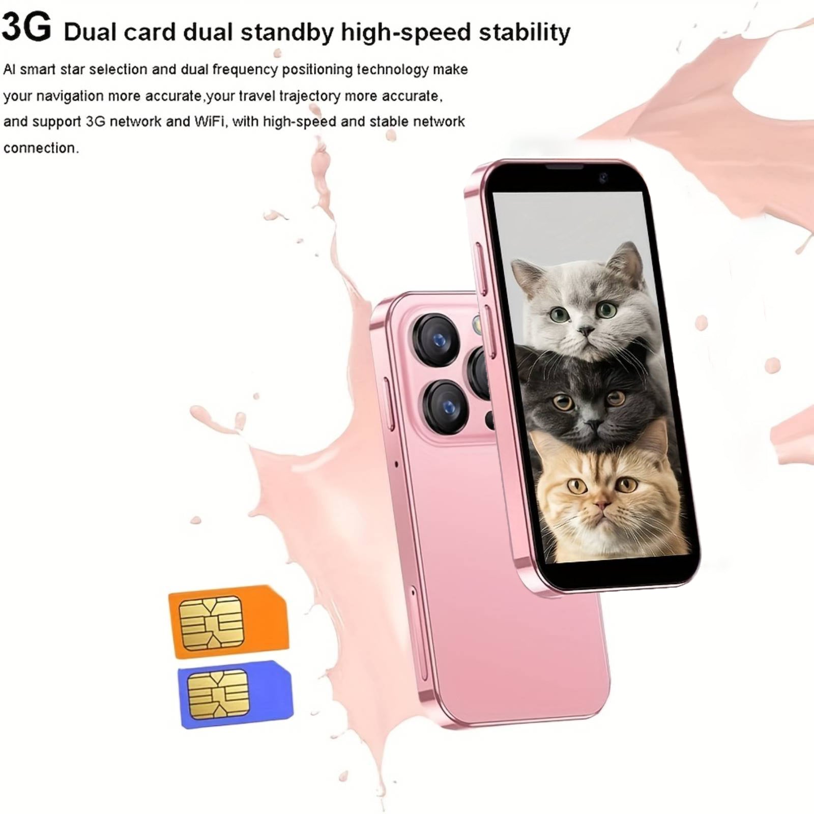 Mini smartphone débloqué ultra-compact, écran tactile 3 pouces
