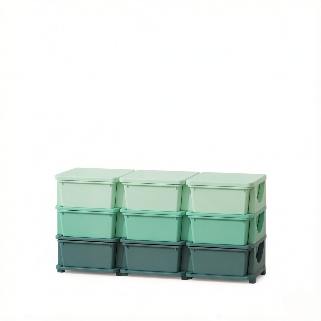 Tour de rangement 9 tiroirs pour jouets, meuble modulable