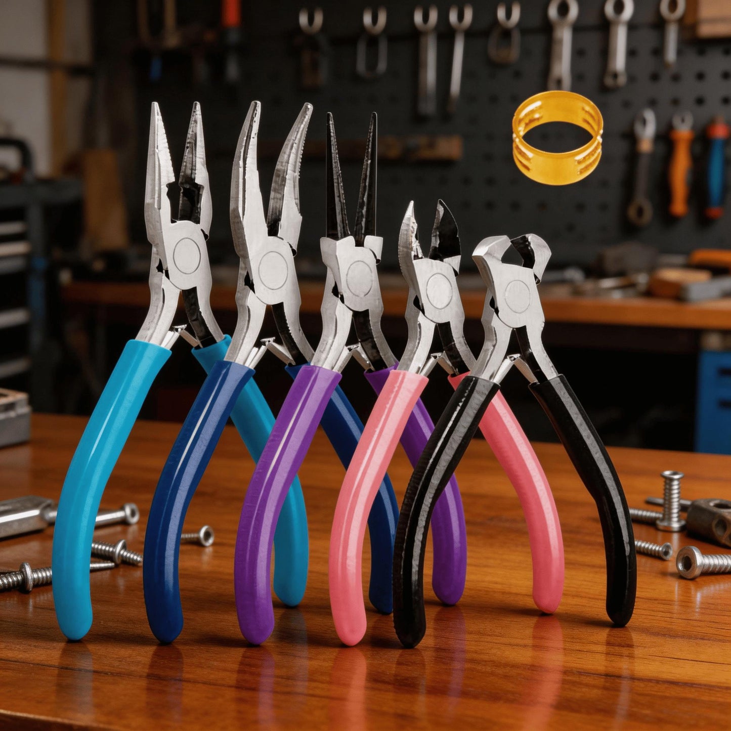 Coffret de 5 pinces multicolores pour bricolage et réparations