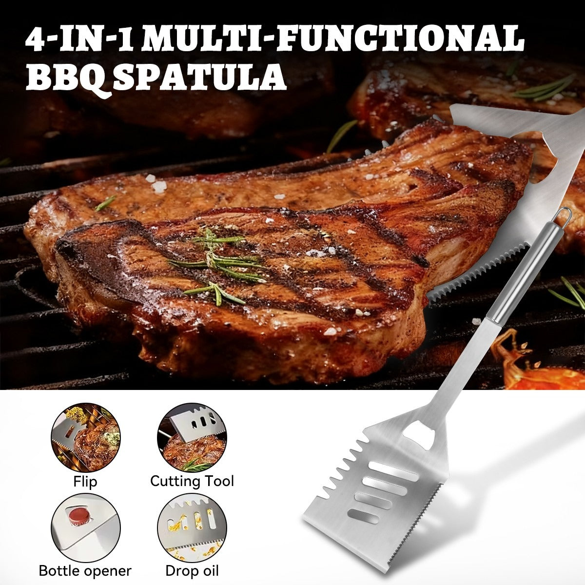 Kit de 14 accessoires barbecue en acier inoxydable