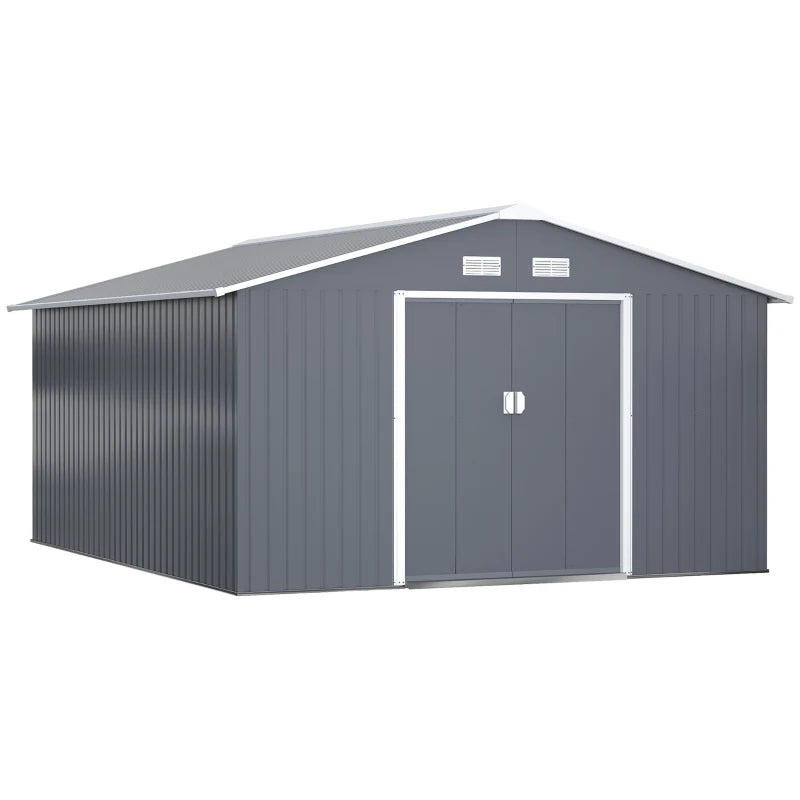 Abri de jardin en acier galvanisé avec portes verrouillables
