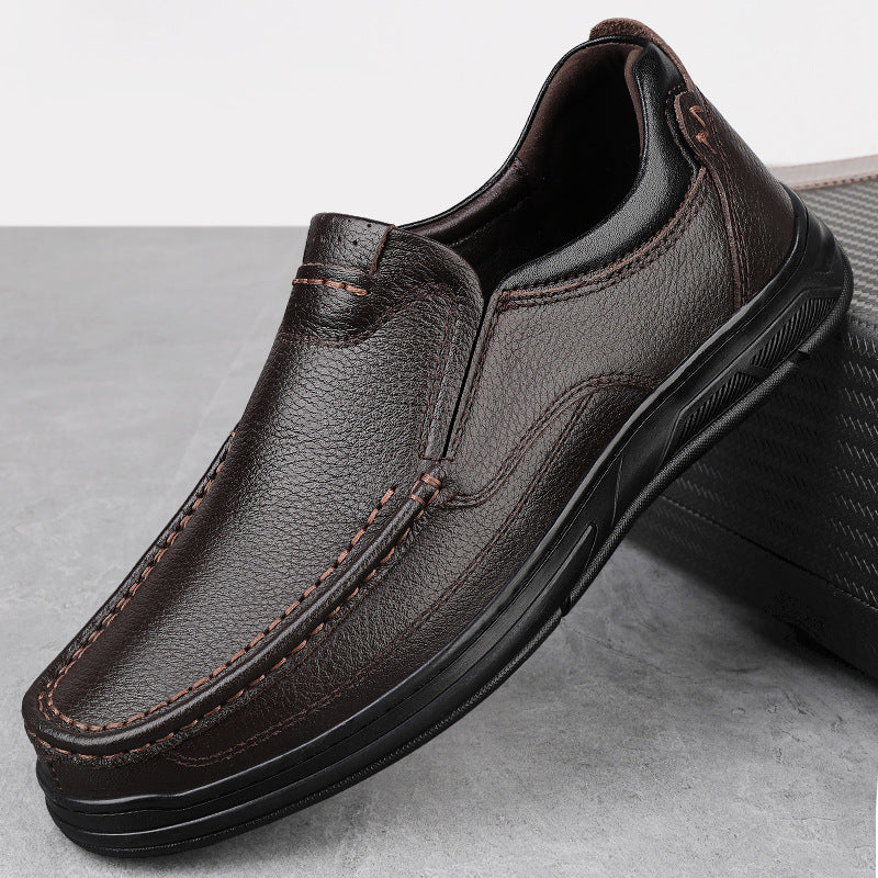 Chaussures homme en cuir de vachette pleine fleur, confort