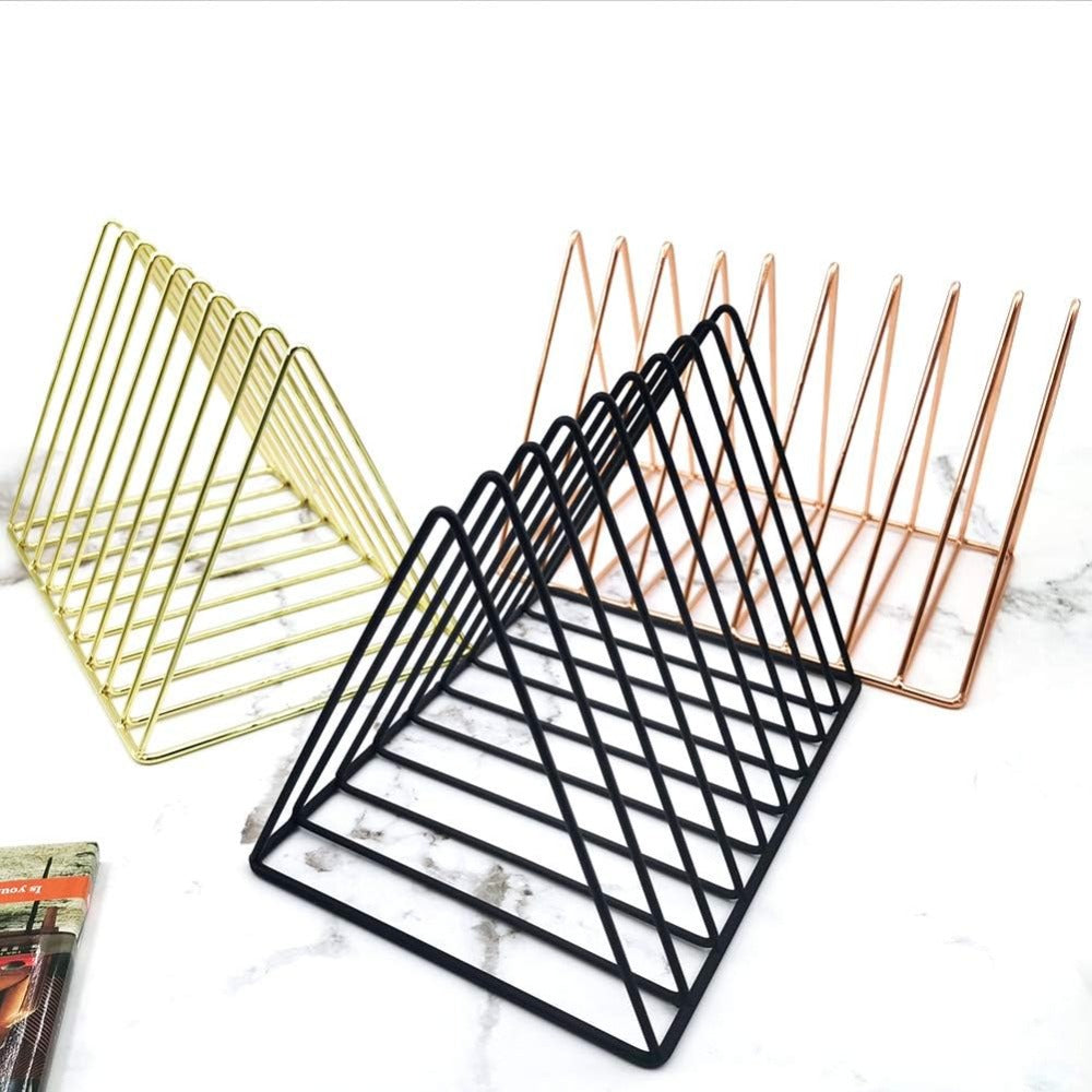 Lot de 2 porte-revues triangulaires 9 compartiments, noir