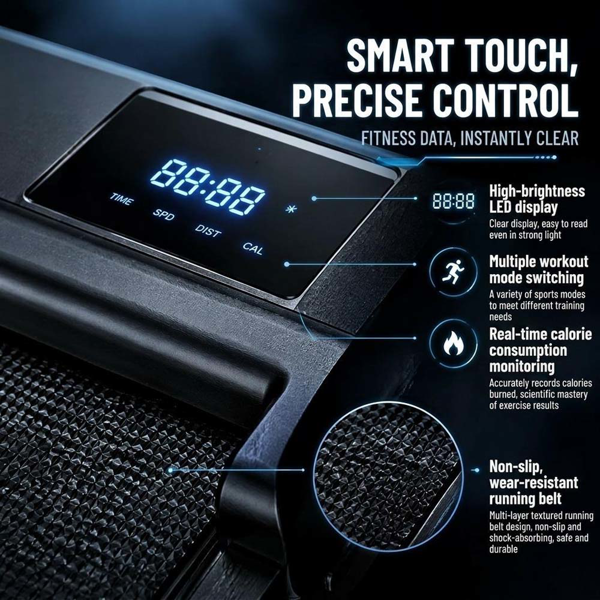 Tapis de marche pliable avec inclinaison, sous bureau, télécommande