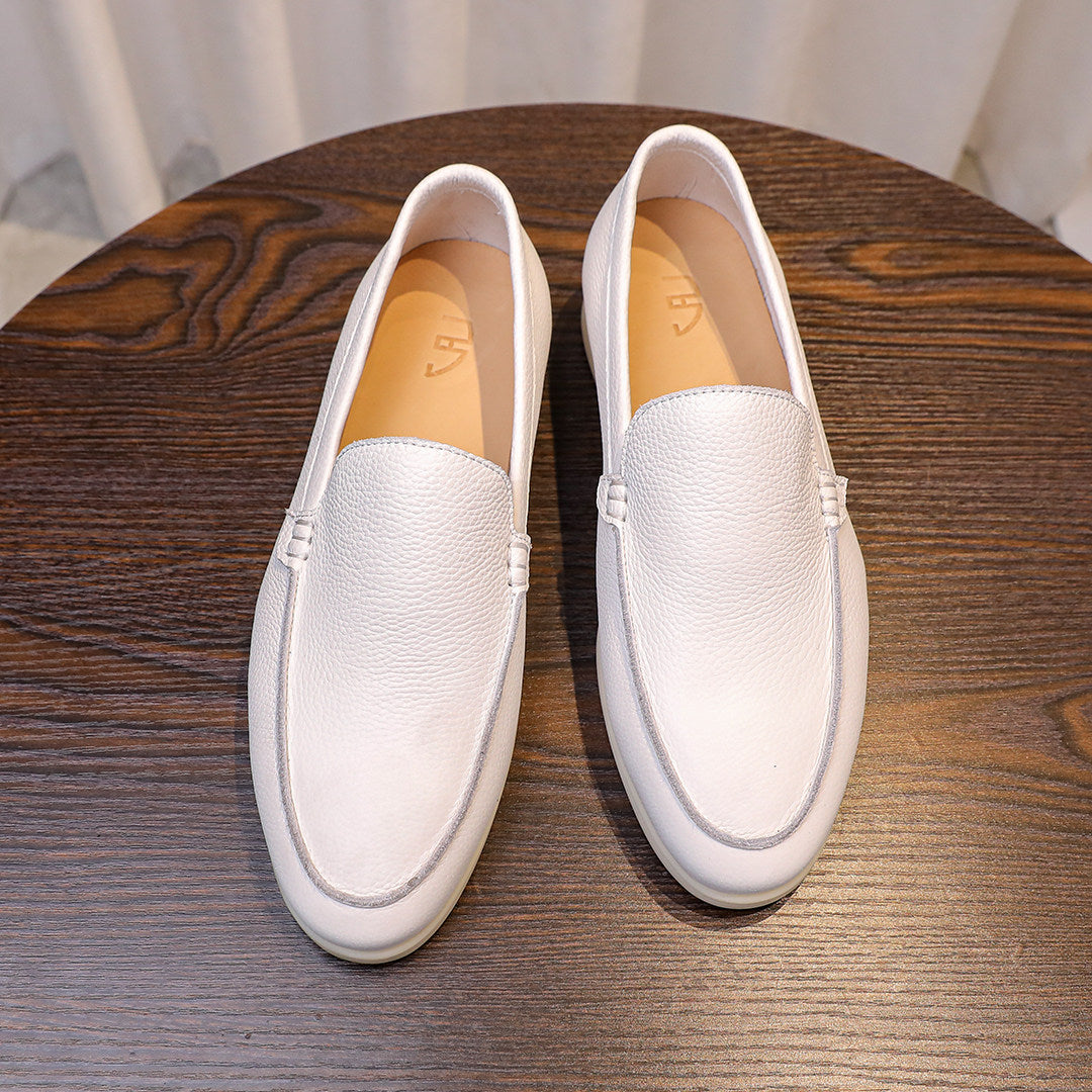 Chaussures homme en cuir véritable grainé façon litchi