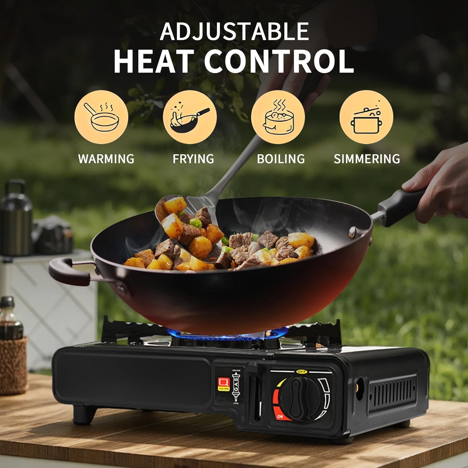 Réchaud à gaz butane portable, camping et pique-nique