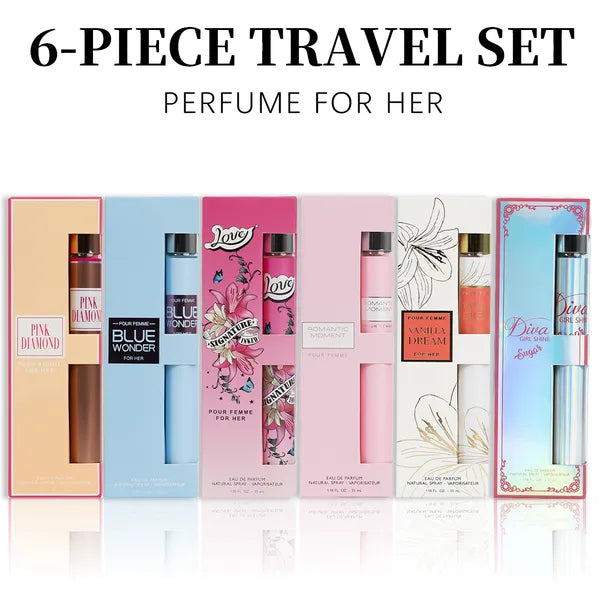 Set voyage 6 parfums femme, flacons mini 35 ml