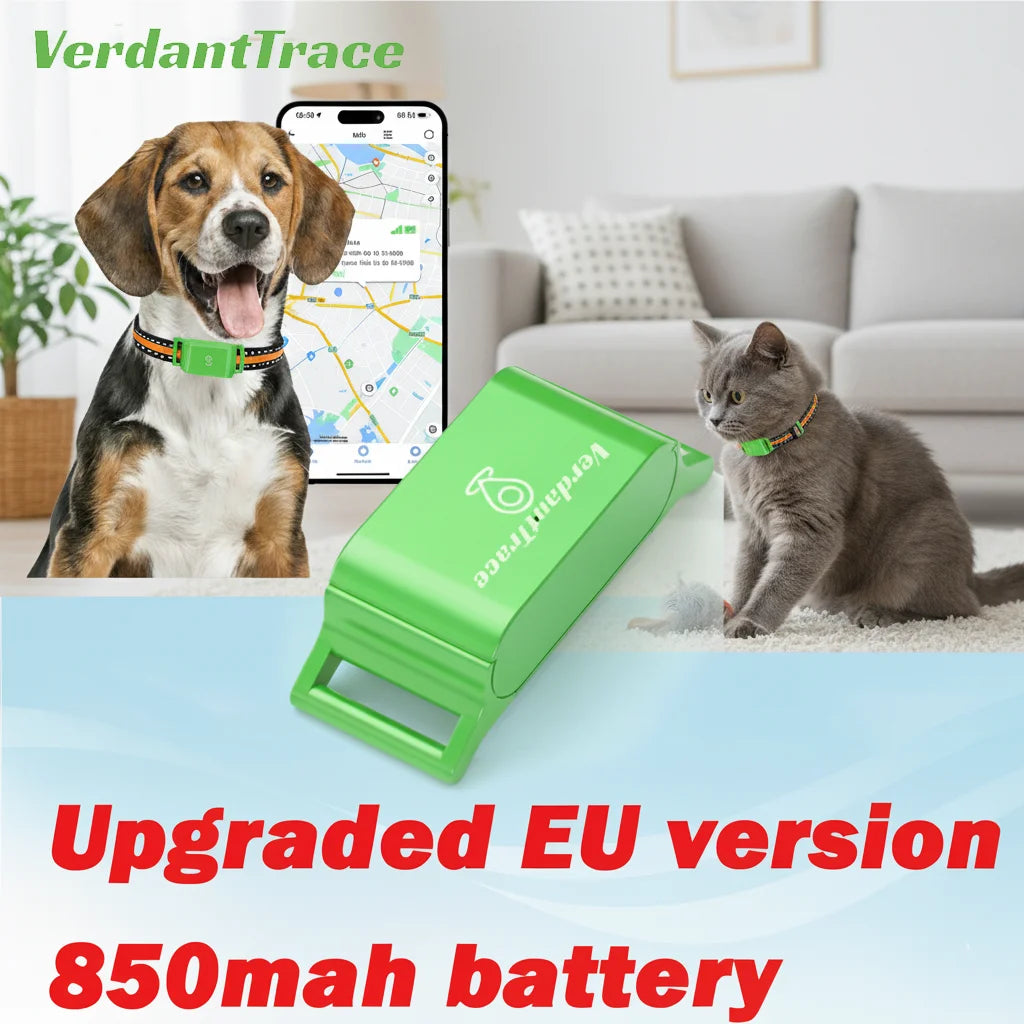 4G Pet GPS Tracker Smart Wearable Collar for Dogs Cats Real-Time GPS Wi-Fi Location Tracking IP67 Waterproof  No subscription