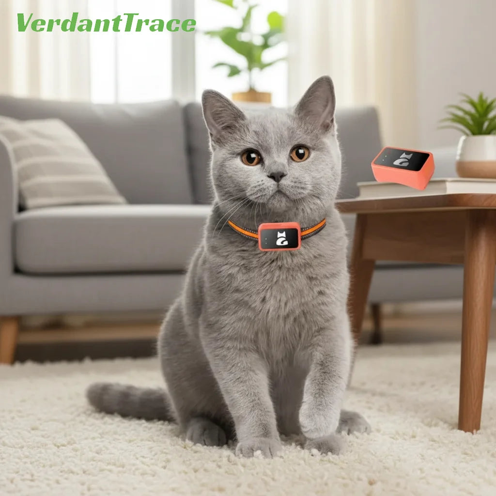 4G Pet GPS Tracker Smart Wearable Collar for Dogs Cats Real-Time GPS Wi-Fi Location Tracking IP67 Waterproof  No subscription