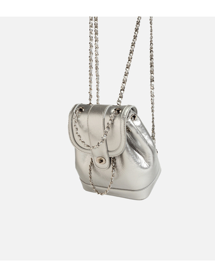 Sac à dos décontracté matelassé à chaîne pour femme, style coréen, tendance 2026, sac à dos polyvalent style Chanel