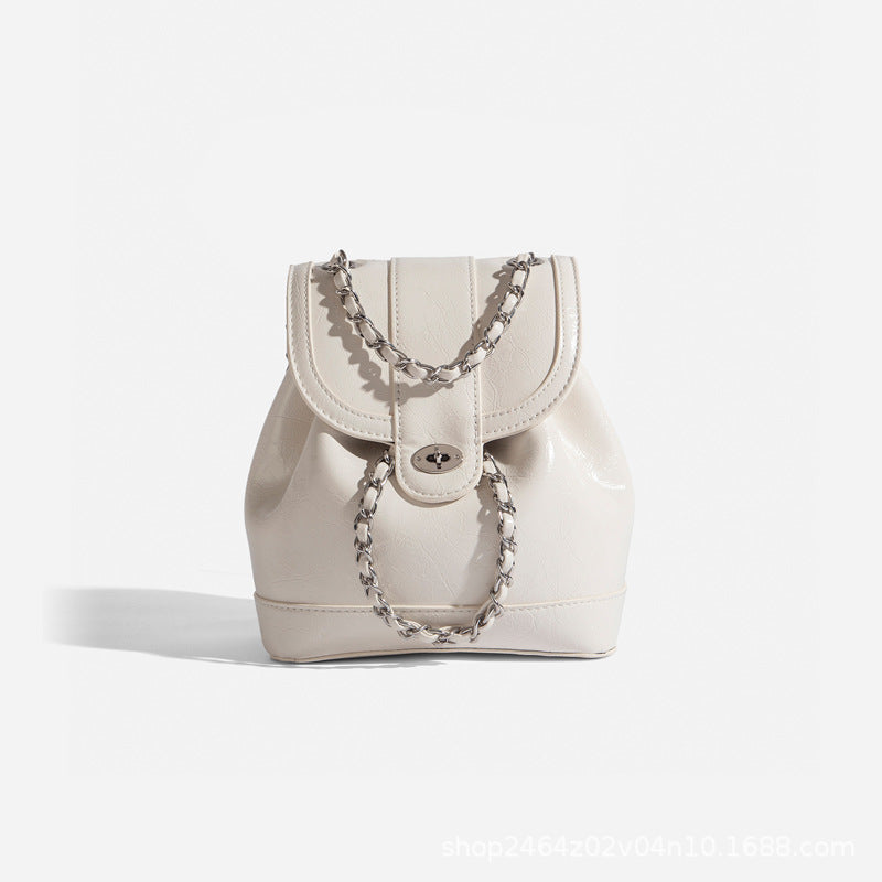 Sac à dos décontracté matelassé à chaîne pour femme, style coréen, tendance 2026, sac à dos polyvalent style Chanel